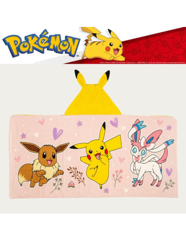 Toalla con Capucha Pokémon Franco 61x127 cm Rosa Niña
