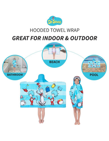 Toalla con capucha Dr. Seuss 61x127 cm para baño y playa