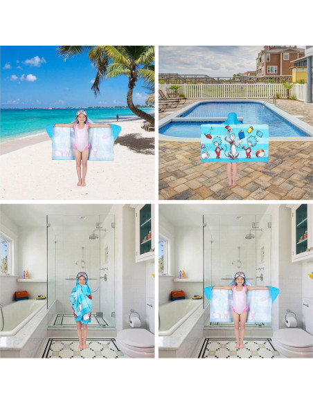 Toalla con capucha Dr. Seuss 61x127 cm para baño y playa