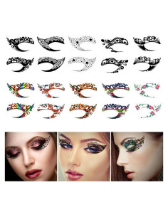 10 Hojas Calcomanías Tatuaje Sombra de Ojos HANSAMU