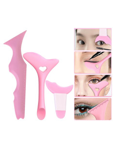 3 Piezas Plantillas de Delineador Ljiarui Rosa Multifuncional