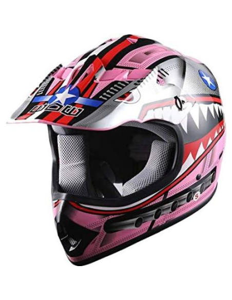 Casco Motocross Power Gear Shark Rosa Grande 53-54 cm
