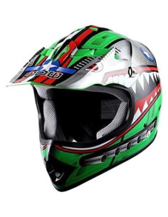 Casco Motocross Power Gear HBOY Shark Verde Grande 2