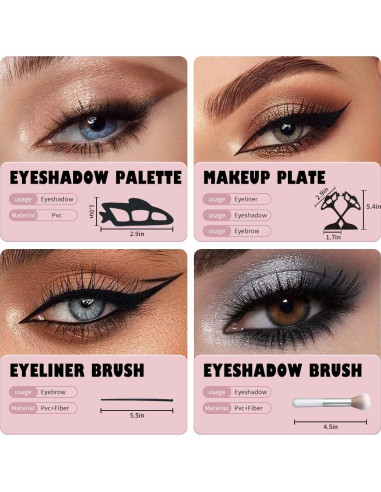 Plantillas Reutilizables de Sombra de Ojos Poslody - 6 Piezas