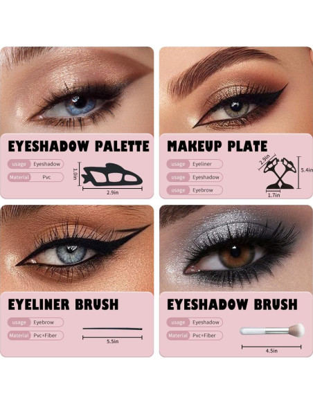 Plantillas Reutilizables de Sombra de Ojos Poslody - 6 Piezas