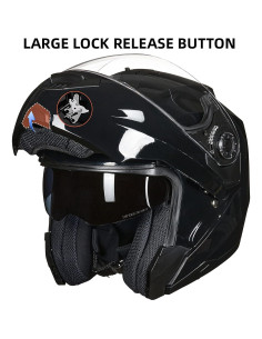 Casco de Moto ILM DP998 Modular con Doble Visera Negro M 2