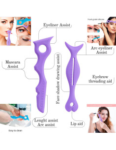 Set de Plantillas de Eyeliner JPD - 2 Piezas Silicona Púrpura 2