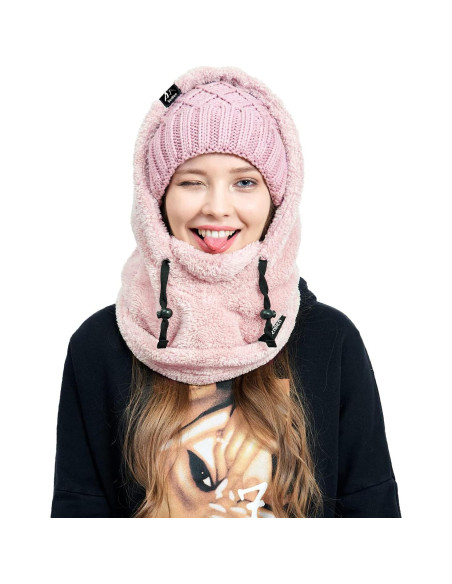 Balaclava Senllen de Fleece Talla Única Rosa para Frío