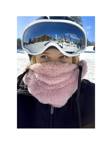 Balaclava Senllen de Fleece Talla Única Rosa para Frío