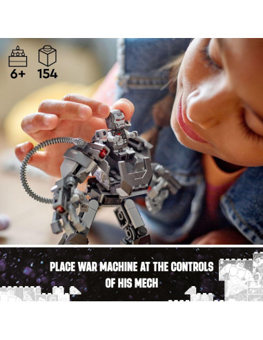 LEGO Marvel Mech War Machine 76277 con 3 Lanzadores