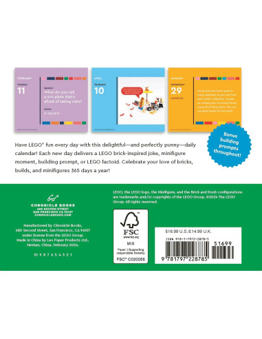 LEGO Fun Every Day 2025 Daily Calendar