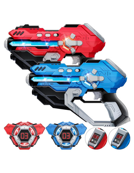 Conjunto de 2 pistolas láser IJO con chalecos LED para 6 a 12 años