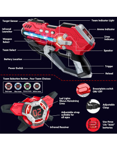 Conjunto de 2 pistolas láser IJO con chalecos LED para 6 a 12 años 2
