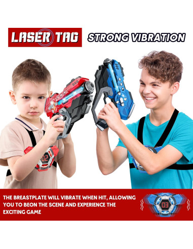 Conjunto de 2 pistolas láser IJO con chalecos LED para 6 a 12 años