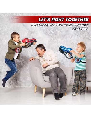 Conjunto de 2 pistolas láser IJO con chalecos LED para 6 a 12 años