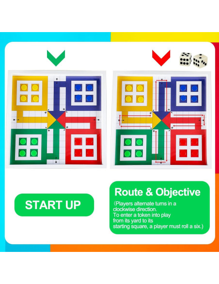 Juego de Mesa Ludo con Tapa de Vidrio Sonwyoung 43x43cm