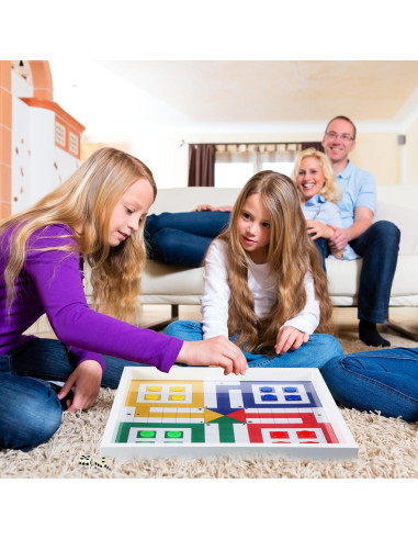 Juego de Mesa Ludo con Tapa de Vidrio Sonwyoung 43x43cm