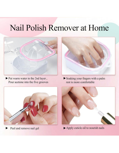 Kit de Manicura IKOCO con Tazón para Remojar Uñas Rosa