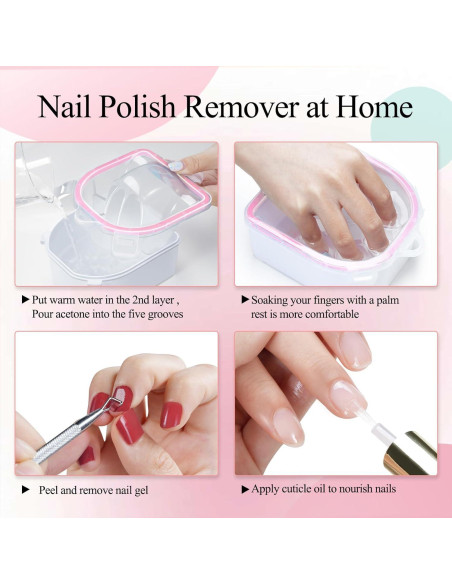 Kit de Manicura IKOCO con Tazón para Remojar Uñas Rosa