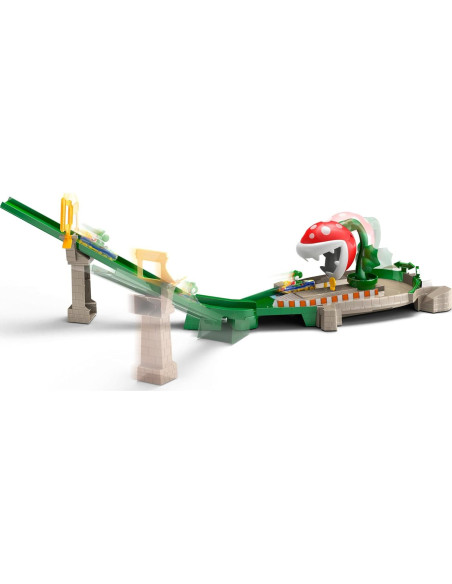 Set de Pista Piranha Plant Slide Hot Wheels con Yoshi Kart