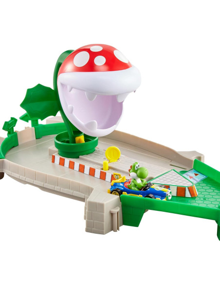 Set de Pista Piranha Plant Slide Hot Wheels con Yoshi Kart