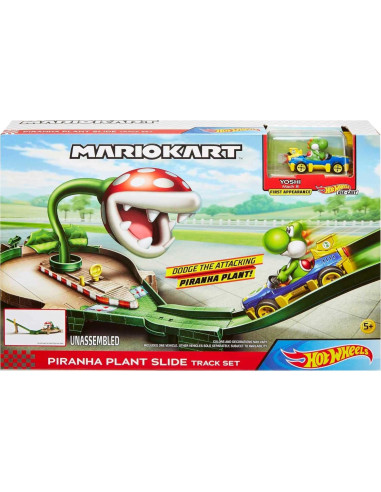 Set de Pista Piranha Plant Slide Hot Wheels con Yoshi Kart