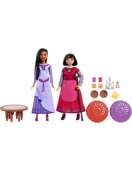 Set de Juego Hora del Té Disney Wish Mattel Asha y Dahlia