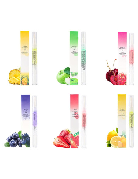 Bolígrafo Aceite Cutículas 6PCS Frutas - Hidratante Uñas