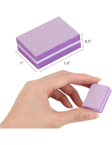 50 Piezas Mini Bloques de Pulido de Uñas Morado 180/100 Grit