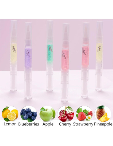 Bolígrafo Aceite Cutículas 6PCS Frutas - Hidratante Uñas