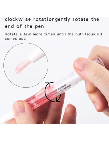 Bolígrafo Aceite Cutículas 6PCS Frutas - Hidratante Uñas