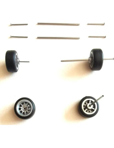 Juego de Ruedas y Ejes Goma 1:64 Genérico - 10 Piezas