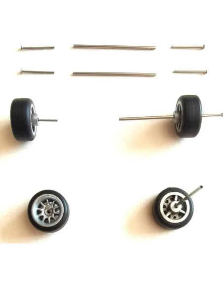Juego de Ruedas y Ejes Goma 1:64 Genérico - 10 Piezas