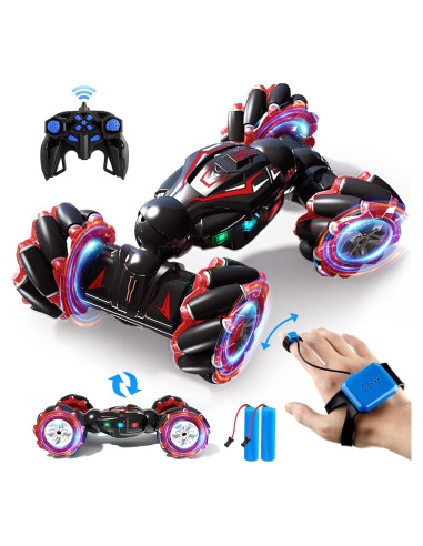 Coche de Acrobacias RC Jovow 1:12 Rojo 4WD con Luces