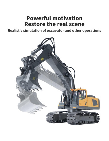 Excavadora RC GoolRC 1:20 Control Remoto 11 Canales