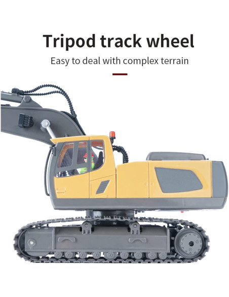 Excavadora RC GoolRC 1:20 Control Remoto 11 Canales