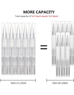 Paquete de 5 bolígrafos vacíos para aceite de cutícula UPZIGS 2