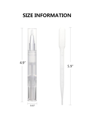 Paquete de 5 bolígrafos vacíos para aceite de cutícula UPZIGS