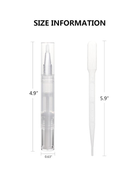 Paquete de 5 bolígrafos vacíos para aceite de cutícula UPZIGS