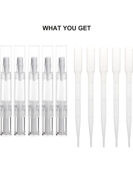 Paquete de 5 bolígrafos vacíos para aceite de cutícula UPZIGS