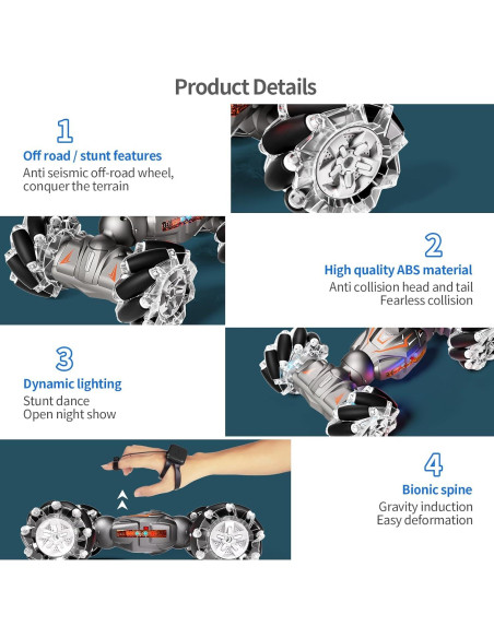 Coche Acrobático RC Deejoy 1:12 Todo Terreno 4WD con Luces