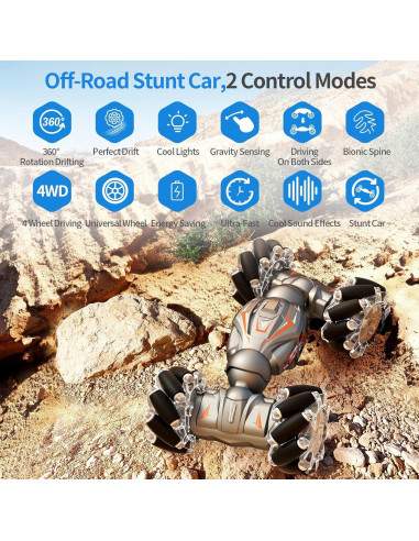 Coche Acrobático RC Deejoy 1:12 Todo Terreno 4WD con Luces