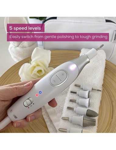 Beurer MP42 Taladro de Uñas Eléctrico 7-en-1 con Luz LED