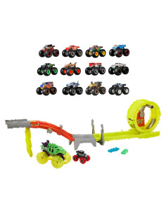 Juego de Pista Hot Wheels con 12 Camiones Monstruo 1:64