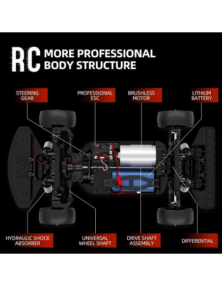 Coche RC Drift GoolRC 1:16 4WD 30km/h Control Remoto
