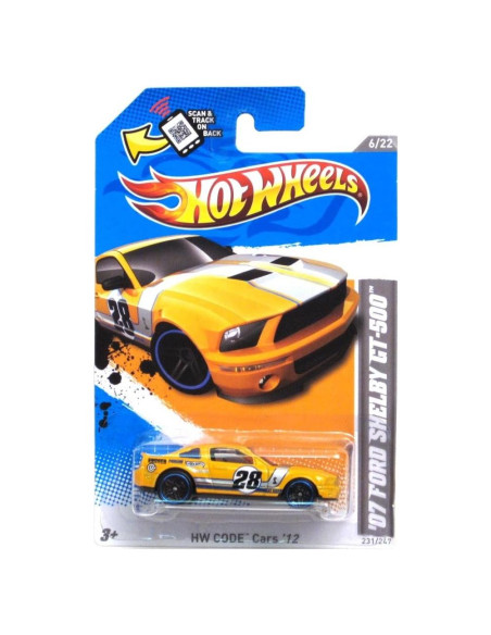 Hot Wheels 2012 Ford Shelby GT-500 Amarillo 1:64 Colección
