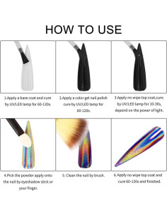 Artdone 16 Tarros Polvo de Uñas Cromo Efecto Espejo 1g 2