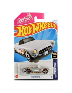 Coche Diecast Hot Wheels 1956 Corvette Barbie Gris 1:64
