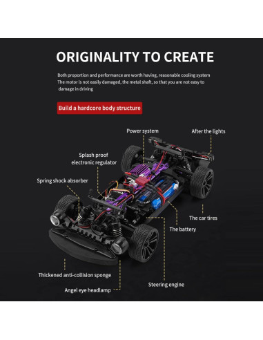 Coche Drift RC GoolRC 1:16 4WD 35KM/h con Luces LED