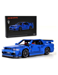 Coche Deportivo Rersheng GTRS R34 Azul 833 Piezas 1:14